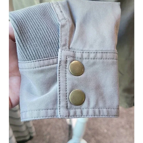 Garnet Hill Moto Jacket Size 6 Army Green - Picture 4 of 7